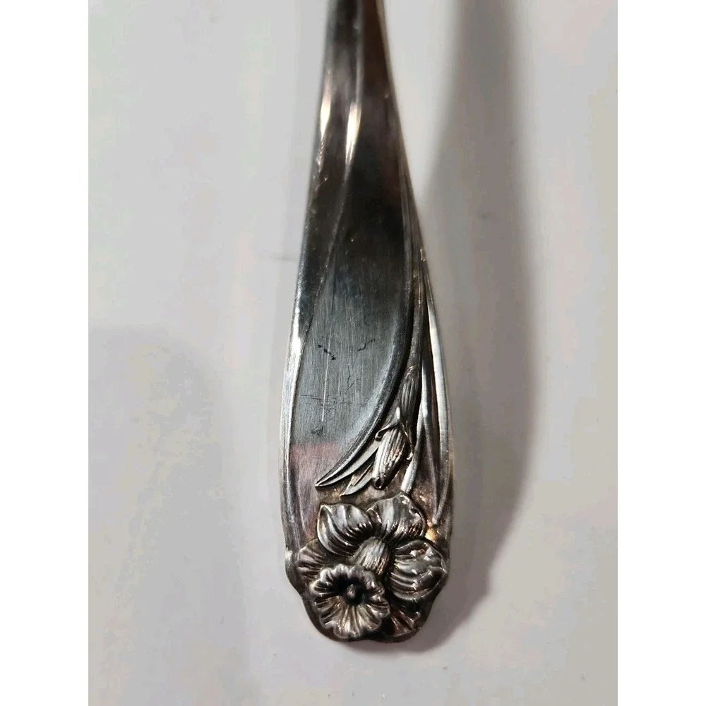 1847 Rogers Bros Daffodil Silverplate Serving Fork and Spoon Set IS